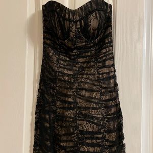 Brand new with tags black lace strapless dress